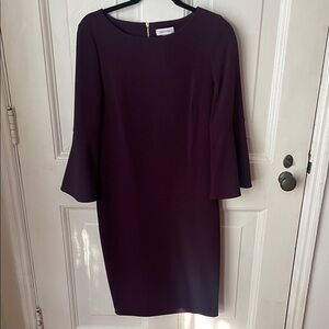 Calvin Klein Deep Purple Long Sleeve Dress